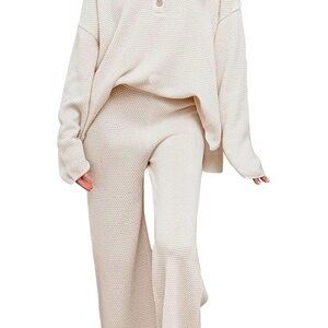 Amazon Beige Knit Lounge Set